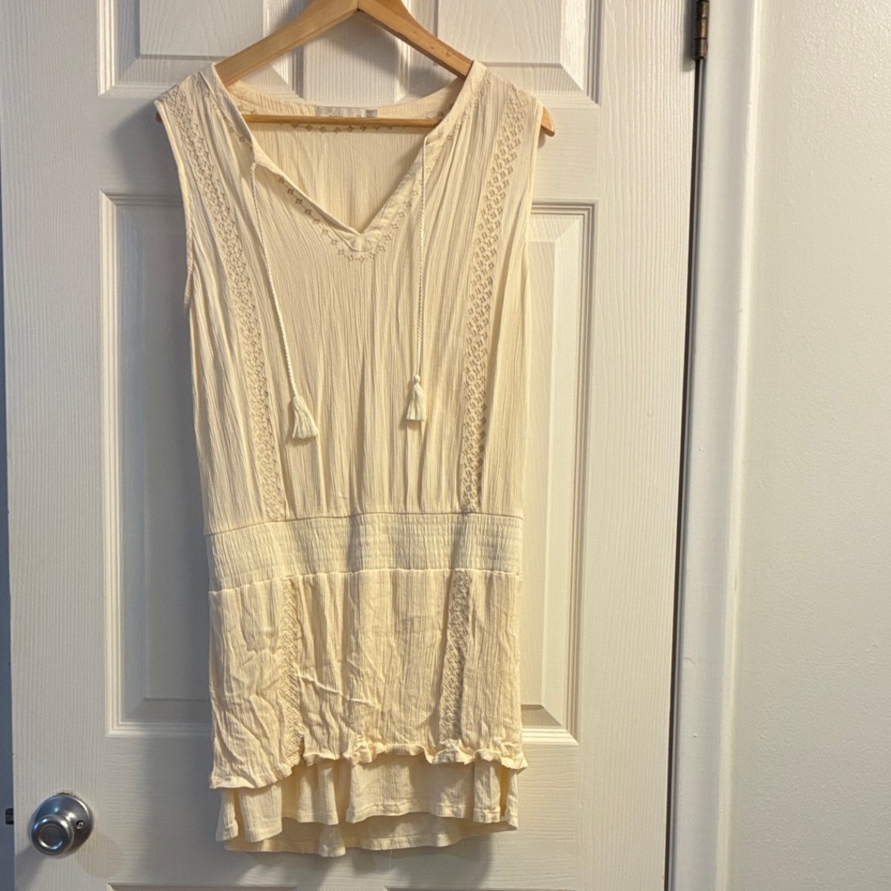 Prana Cream Sleeveless Swim Coverup